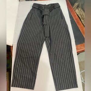 Wilfred Black and Gray Striped Dress Pants